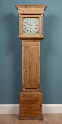 Lot 260 - An antique pine thirty-hour longcase clock