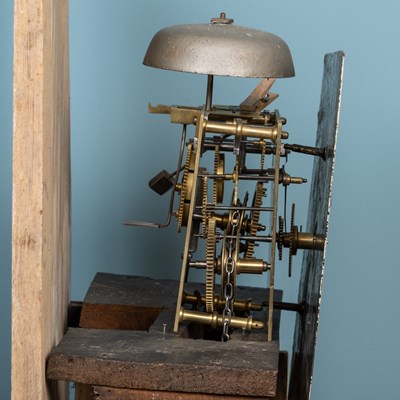 Lot 260 - An antique pine thirty-hour longcase clock