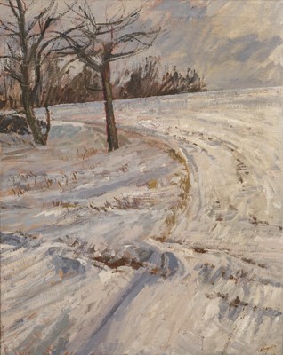 Lot 519 - Alam Burgess, Field Corner under snow - Roydon