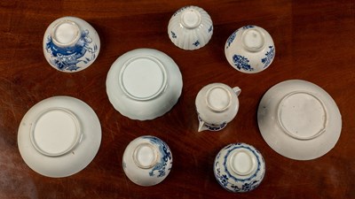 Lot 66 - A small group of 18th century porcelain tea bowls and a sparrow beak jug