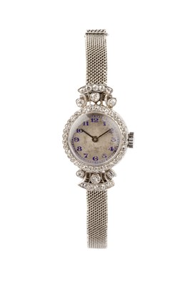 Lot 152 - A diamond cocktail watch, the circular...