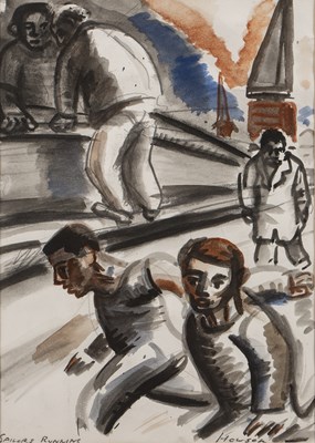 Lot 213 - Peter Howson (b.1958) Sailors Running signed...