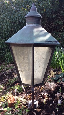 Lot 1188 - An antique metal garden lantern