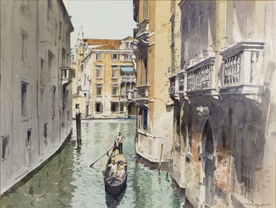 Lot 227 - Stanley Orchart (1920-2005) Side Canal, Venice...