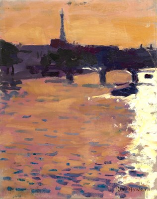 Lot 219 - Ken Howard (1932-2022) The Seine, Evening...