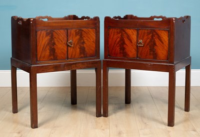 Lot 158 - A pair of mahogany bedside cabinets