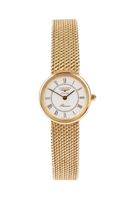 Lot 164 - A 9ct gold 'Prèsence' bracelet watch by...