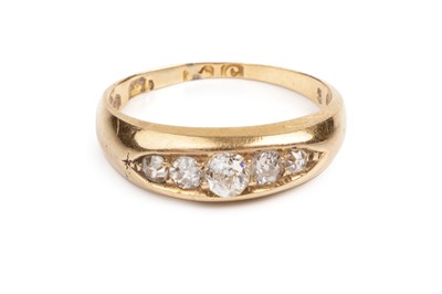 Lot 150 - A diamond five stone ring, inset with...