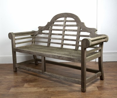 Lot 60 - Lutyens garden bench teak, unmarked, 165cm...