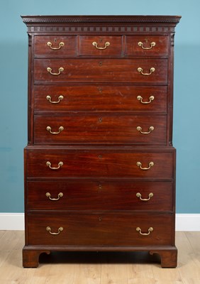 Lot 180 - A George III mahogany chest on chest