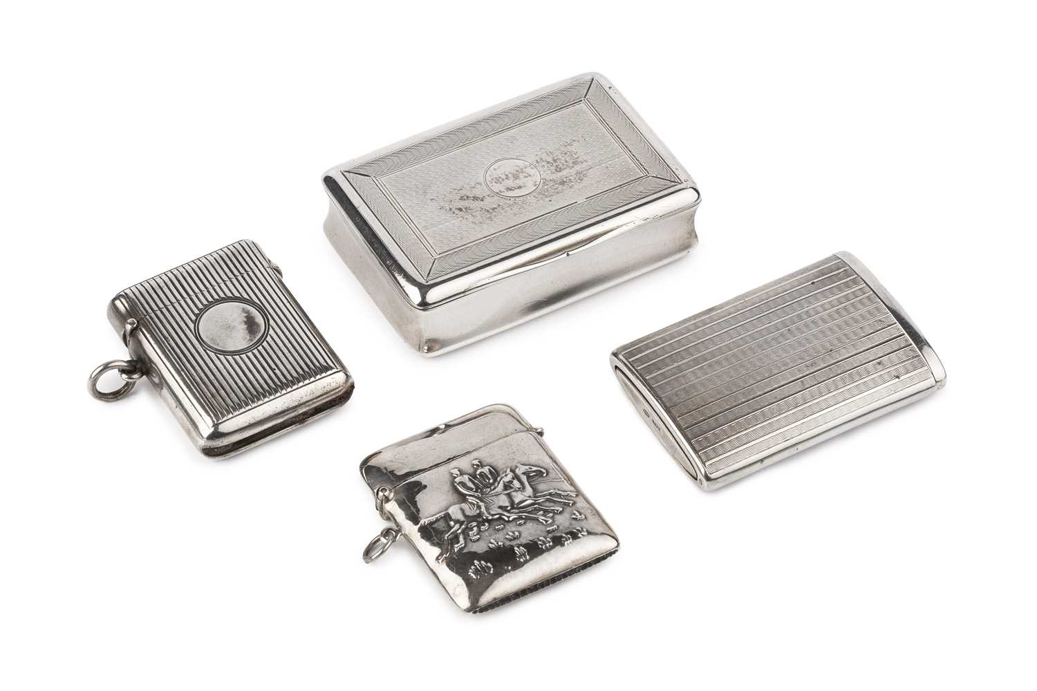 Lot 560 - A George III silver rectangular snuff box,...