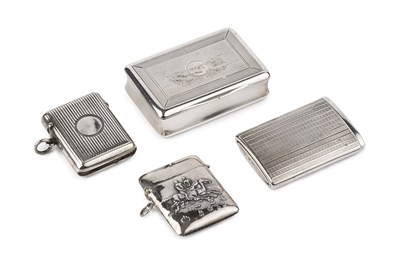 Lot 560 - A George III silver rectangular snuff box,...