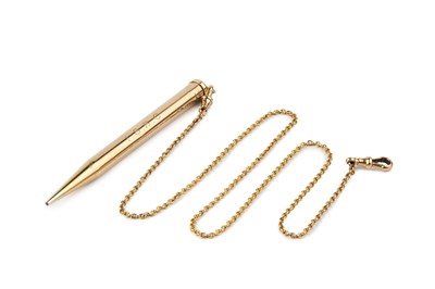 Lot 557 - A 9ct gold 'Lady Yard-o-Lette' pencil, patent...