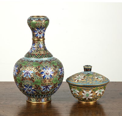 Lot 306 - Cloisonne garlic neck vase Chinese, 19th/early...