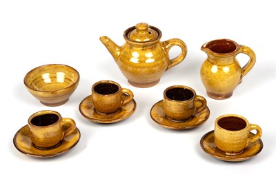 Lot 556 - Clive Bowen (b.1943) Tea set honey glaze,...