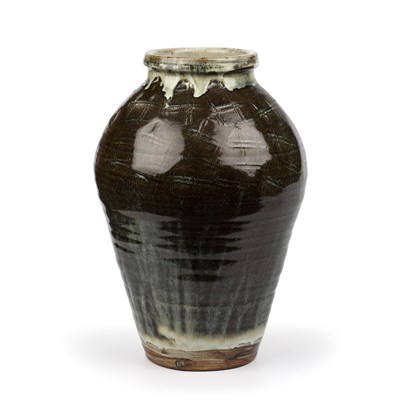 Lot 545 - Mike Dodd (b.1943) Large vase tenmoku with...