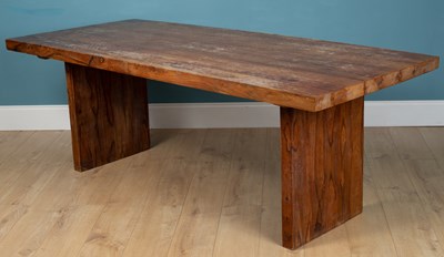 Lot 410 - A hardwood rectangular dining table