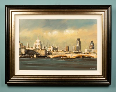 Lot 491 - Joe Bowen (Welsh), London Skyline from the Thames