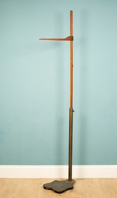 Lot 32 - An Edwardian cast iron, brass and boxwood bathroom height measurer