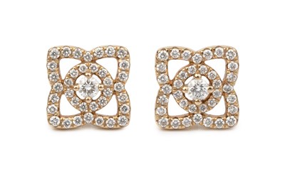 Lot 151 - A pair of 'Enchanted Lotus' diamond ear studs...