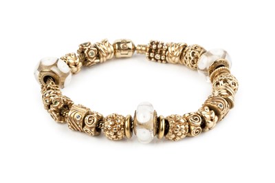 Lot 218 - A bracelet by Pandora, of snake-link design,...