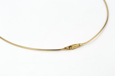 Lot 65 - A yellow precious metal collar necklace,...