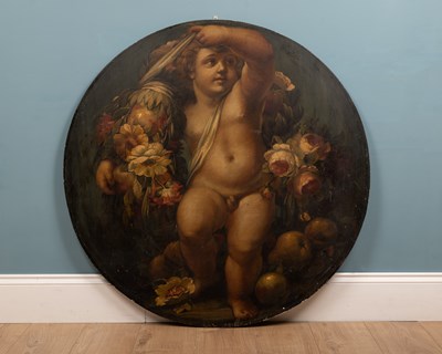 Lot 562 - A Flemish Baroque style oil on circular