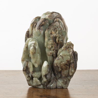 Lot 244 - Greyish green and russet jade boulder Chinese,...