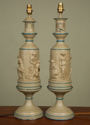 Lot 182 - A pair of Greek-style lamp stands