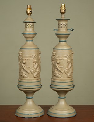 Lot 500 - A pair of Greek style lamp stands