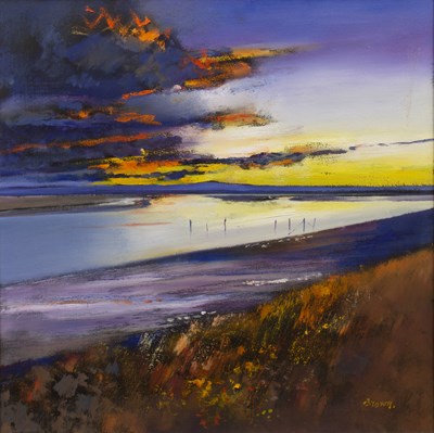 Lot 202 - Davy Brown (b.1950) 'Cree Estuary at sunset',...