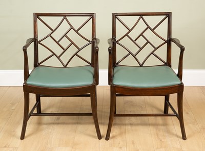 Lot 582 - A pair of Edwardian chinoserie style chairs