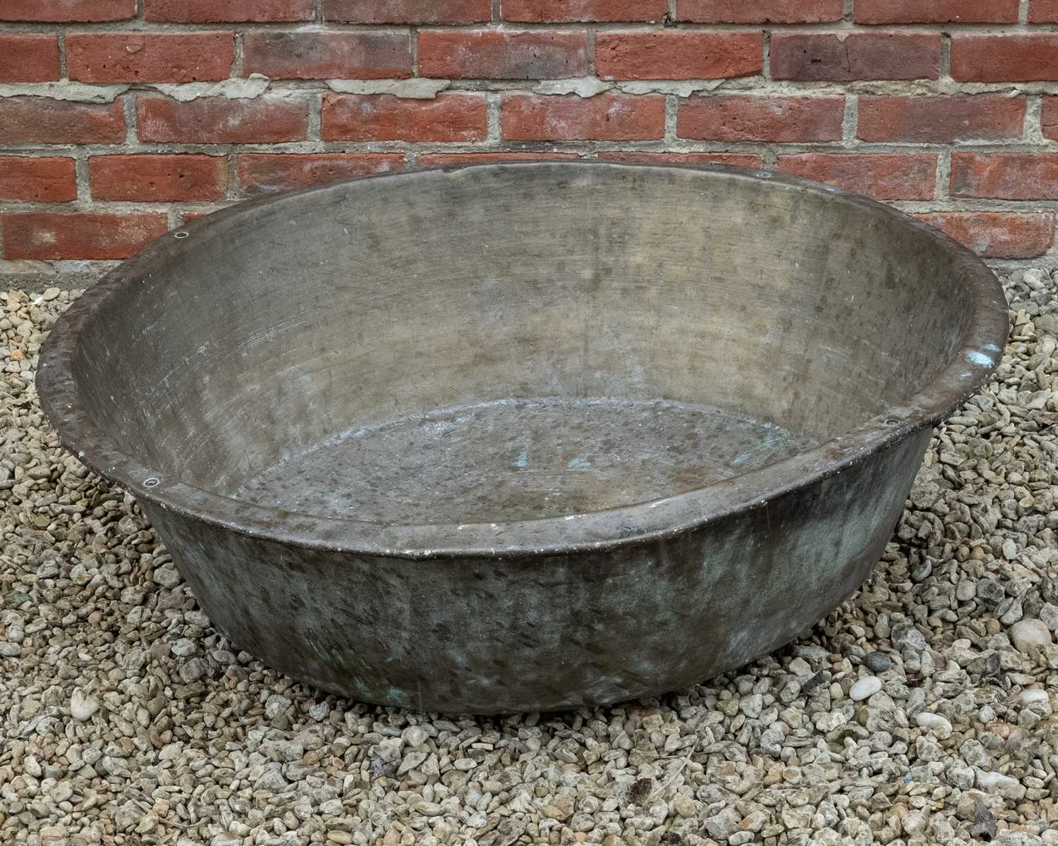 Lot 1226 - A large brass shallow basin