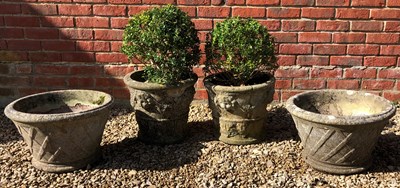 Lot 1218 - Two pairs of cast reconstituted stone planters