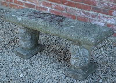 Lot 1222 - A rectangular cast reconstituted stone bench