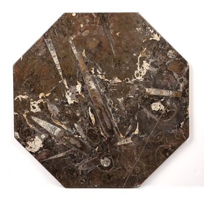 Lot 156 - An antique fossil marble octagonal table top....