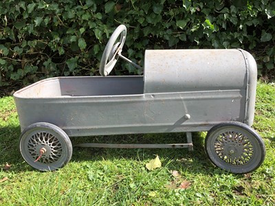 Lot 1221 - A mid-20th century grey painted child's pedal car