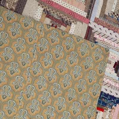 Lot 157 - A late Victorian patchwork quilt with rows of...