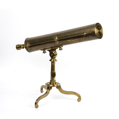 Lot 33 - A mid 19th century brass reflecting telescope...