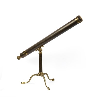 Lot 34 - A 19th century brass refracting telescope by...