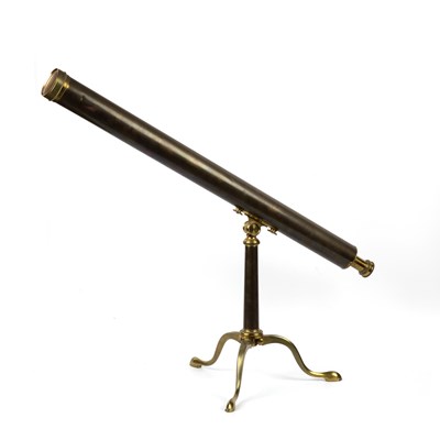 Lot 34 - A 19th century brass refracting telescope by...