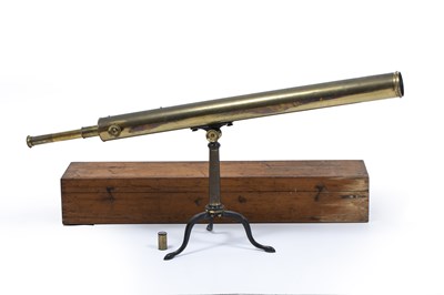 Lot 38 - A large 19th century lacquered brass telescope...