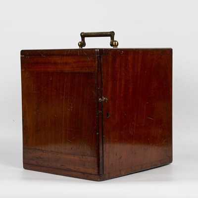 Lot 40 - A Victorian mahogany microscope slide case...