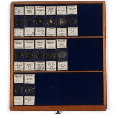 Lot 40 - A Victorian mahogany microscope slide case...