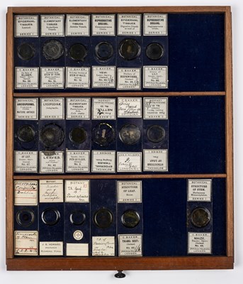 Lot 40 - A Victorian mahogany microscope slide case...