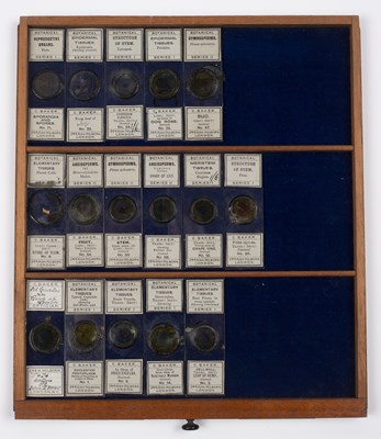Lot 40 - A Victorian mahogany microscope slide case...