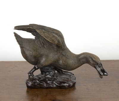 Lot 339 - Glazed porcelain model duck Chinese, 19th...