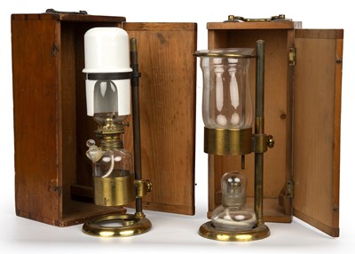 Lot 46 - A 19th century microscope oil lamp by...