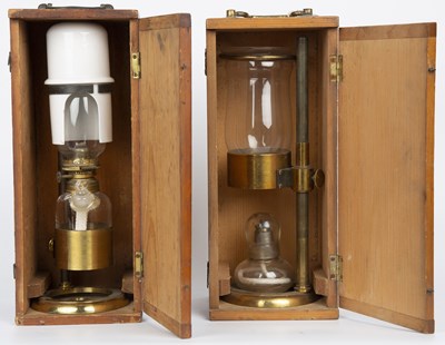 Lot 46 - A 19th century microscope oil lamp by...