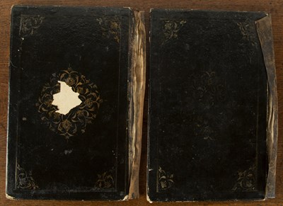 Lot 509 - Pair of Persian book covers Iran each painted...